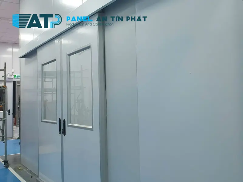 lắp đặt cửa trượt panel 2 cánh