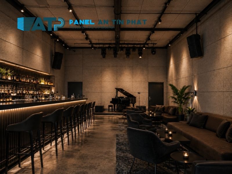 Mẫu thiết kế phòng bar bằng panel rockwool