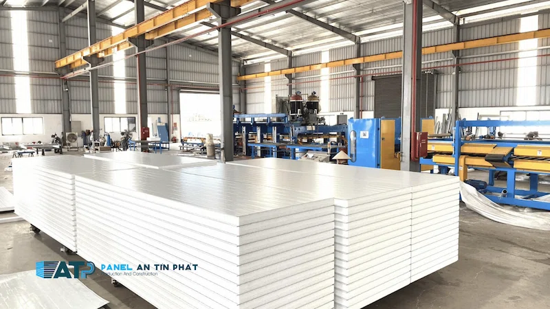 Tấm vách Panel EPS xốp chống cháy lan cao cấp sản xuất trực tiếp tại nhà máy Panel An Tín Phát. Tấm vách Panel EPS xốp chống cháy lan cao cấp sản xuất trực tiếp tại nhà máy Panel An Tín Phát.