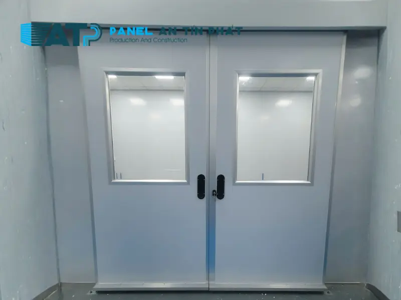 thi công cửa lùa panel 2 cánh chất lượng